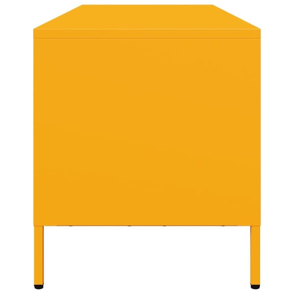 tv-bord 135x39x43,5 cm koldvalset stål sennepsgul