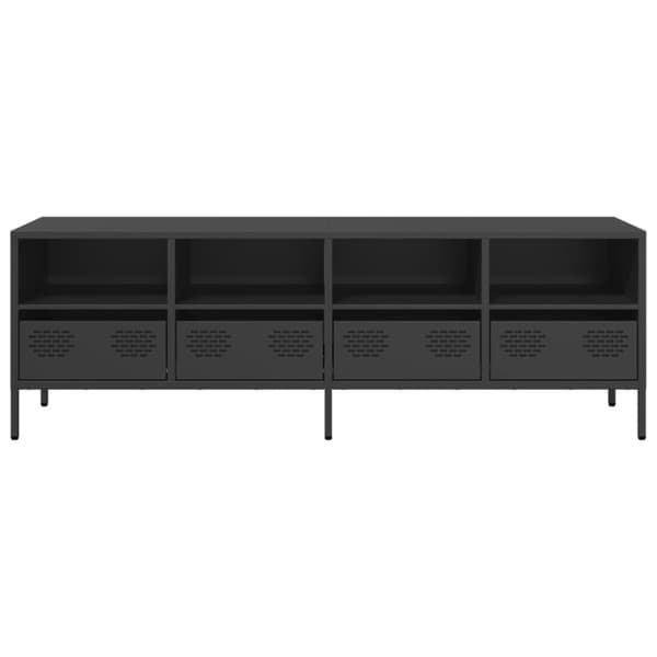 tv-bord 135x39x43,5 cm koldvalset stål sort