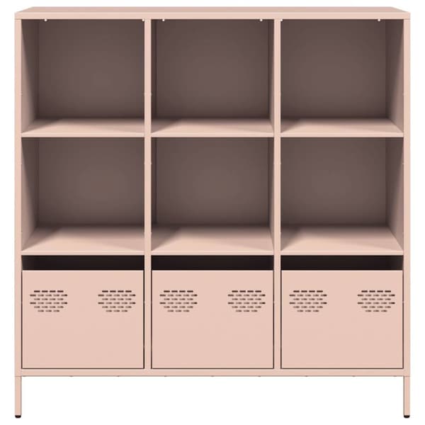 Högskåp rosa 101,5x39x103,5 cm stål