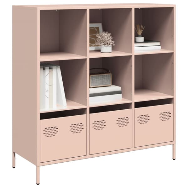 Högskåp rosa 101,5x39x103,5 cm stål
