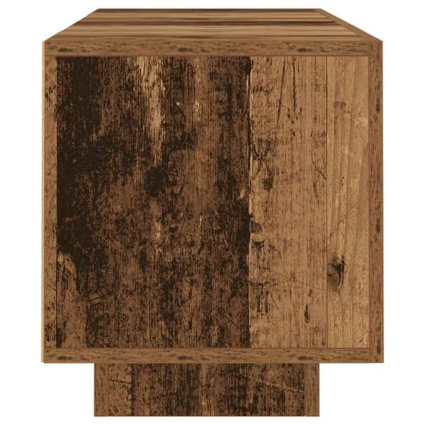 tv-bord m. LED-lys 160x35x40 cm konstrueret træ antikt træ