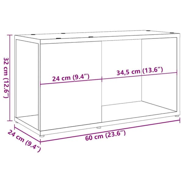 Tv-bänk artisan ek 60x24x32cm konstruerat trä