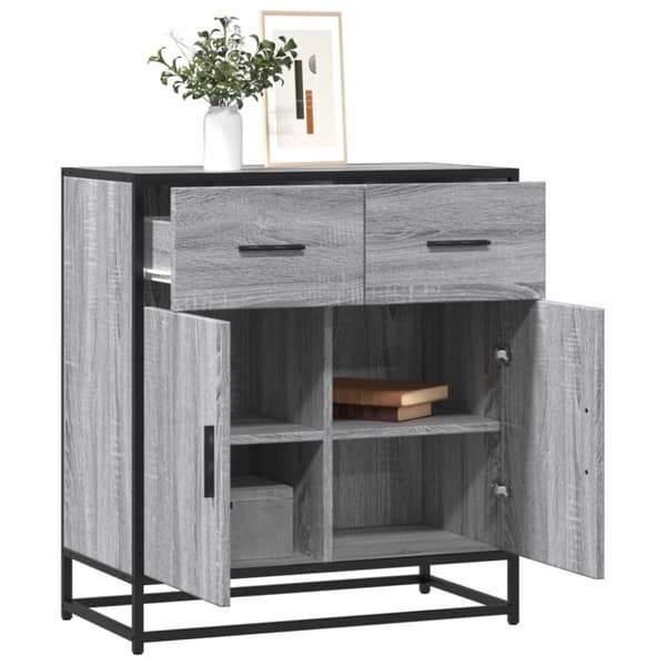 skab 68x35x76 cm konstrueret træ grå sonoma-eg
