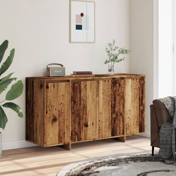 skænk 135x41x75 cm konstrueret træ antikt trælook