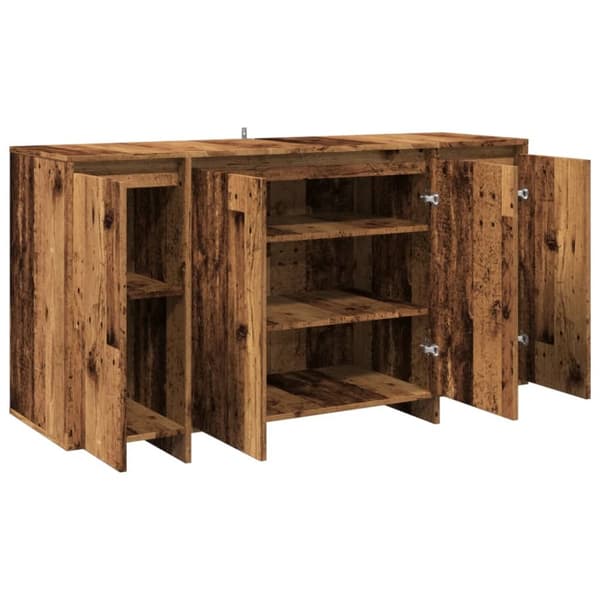 skænk 135x41x75 cm konstrueret træ antikt trælook