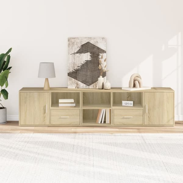 hjørneskab 200x40x45 cm konstrueret træ sonoma-eg