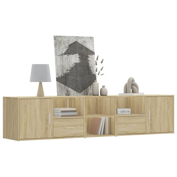 hjørneskab 200x40x45 cm konstrueret træ sonoma-eg