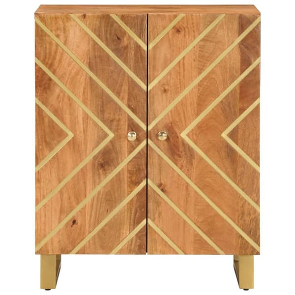 skænk 60x33,5x75 cm massivt mangotræ brun og sort