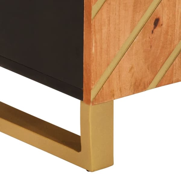 skænk 60x33,5x75 cm massivt mangotræ brun og sort