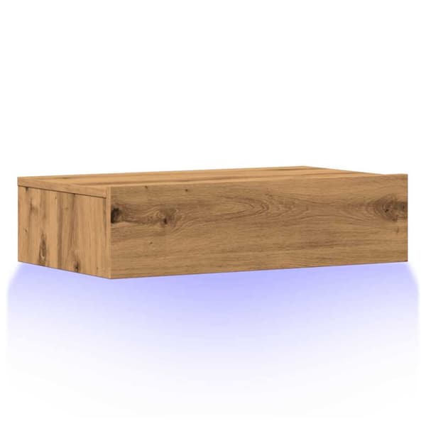 Tv-bänk med LED-belysning artisan ek 60x35x15,5 cm