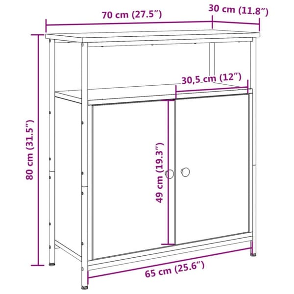 skab 70x30x80 cm konstrueret træ antikt trælook