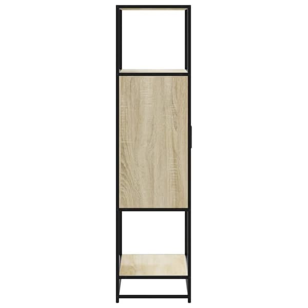 skab sonoma-eg 68x35x139 cm konstrueret træ og metal