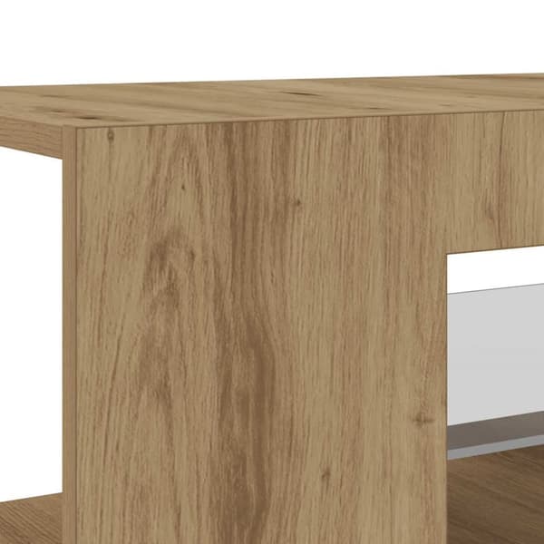 TV-bänk med LED-lampor artisan ek 90x39x30 cm konstruerat trä