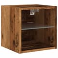 Miniatyrbild 6 av 10: Väggmonterad tv-bänk LED 2 st gammalt trä 30x28,5x30 cm