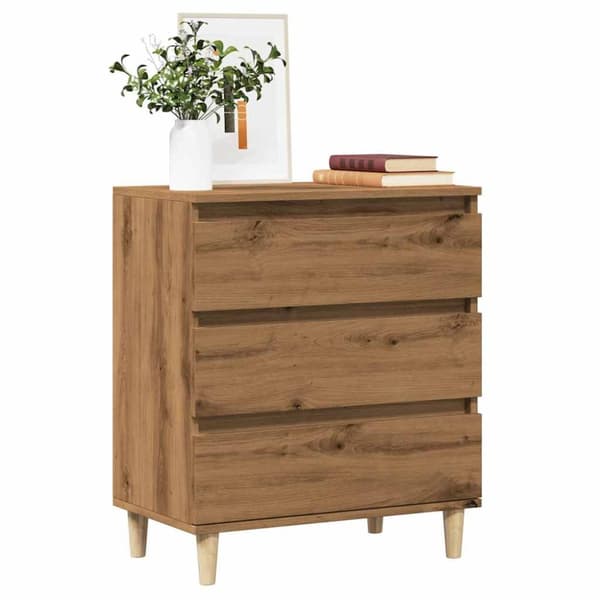 skænk 60x35x70 cm konstrueret træ egetræsfarve