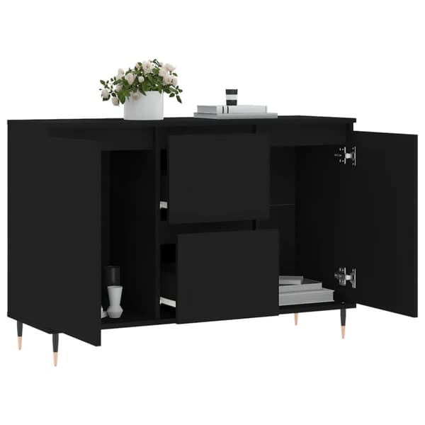 skænk 104x35x70 cm konstrueret træ sort