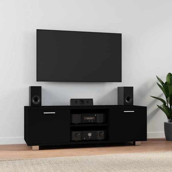 tv-bord 120x40,5x35 cm konstrueret træ sort