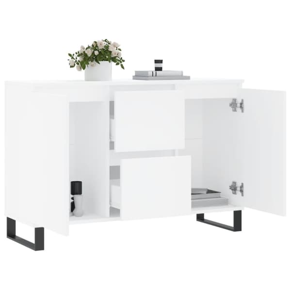 Skänk vit 104x35x70 cm konstruerat trä