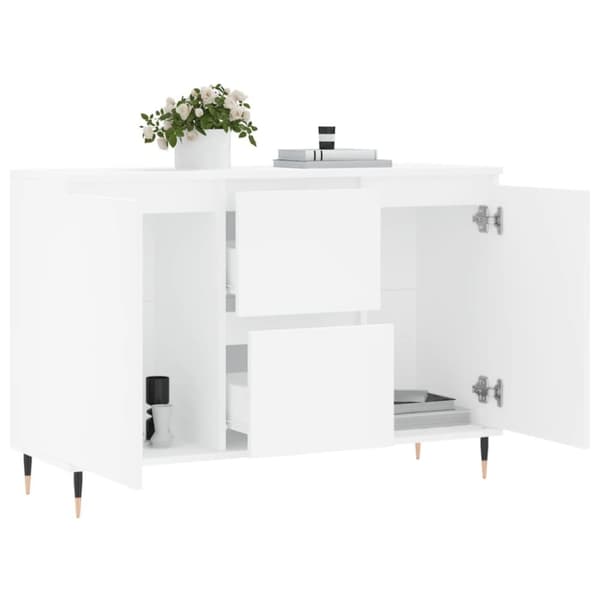 Skänk vit 104x35x70 cm konstruerat trä