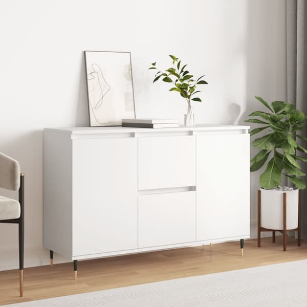 Skänk vit 104x35x70 cm konstruerat trä