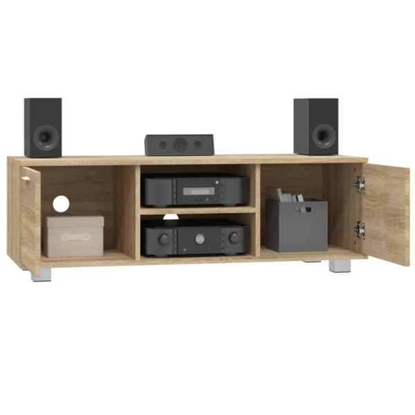 tv-bord 120x40,5x35 cm konstrueret træ sonoma-eg