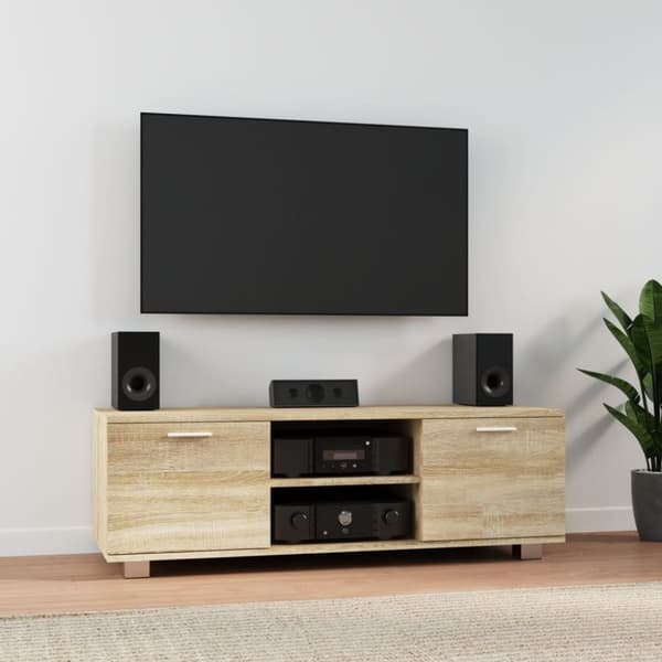 tv-bord 120x40,5x35 cm konstrueret træ sonoma-eg