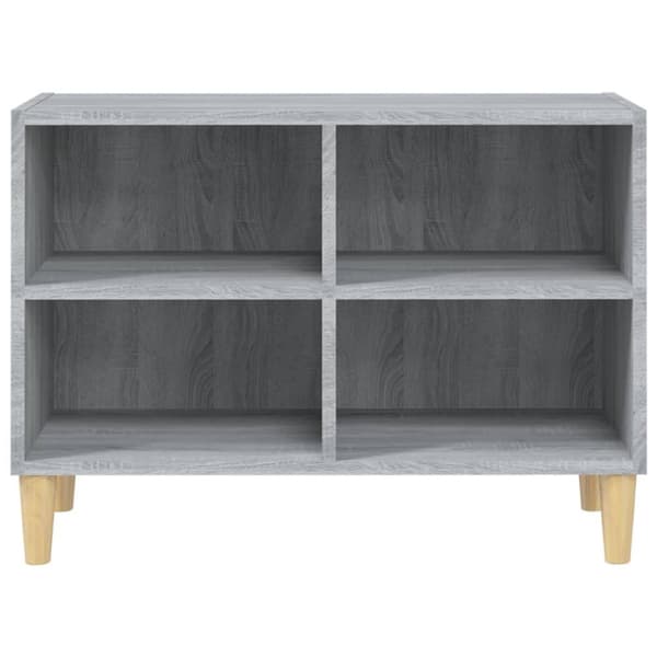 Tv-bänk med massiva ben grå sonoma 69,5x30x50 cm