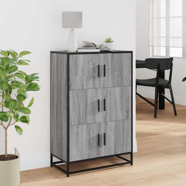 Högskåp grå sonoma 68x35x106,5 cm konstruerat trä och metall