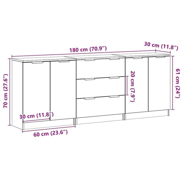 Lipastot 3 kpl, artesaani tammi 60x30x70 cm puupohjainen materiaali