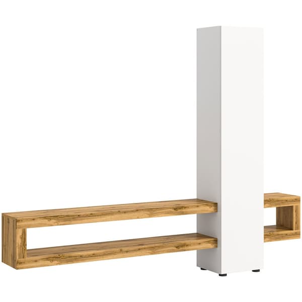 Loft reolsystem 1 låge 2 rum hvid.