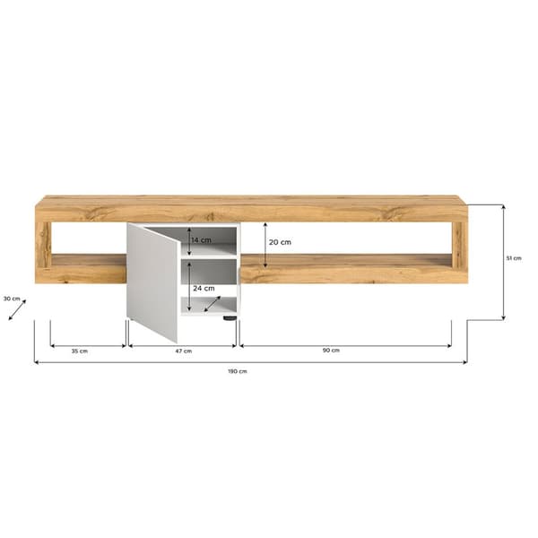 Loft hyllesystem 1 dør 2 rom hvit.