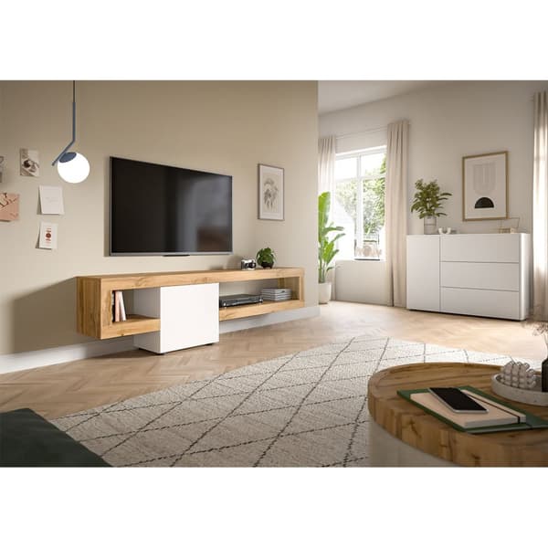 Loft hyllesystem 1 dør 2 rom hvit.
