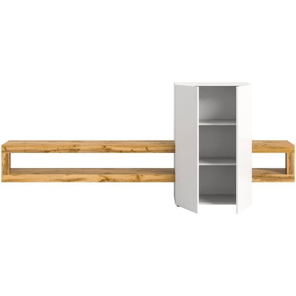 Loft hyllesystem 2 dører 2 rom hvit.