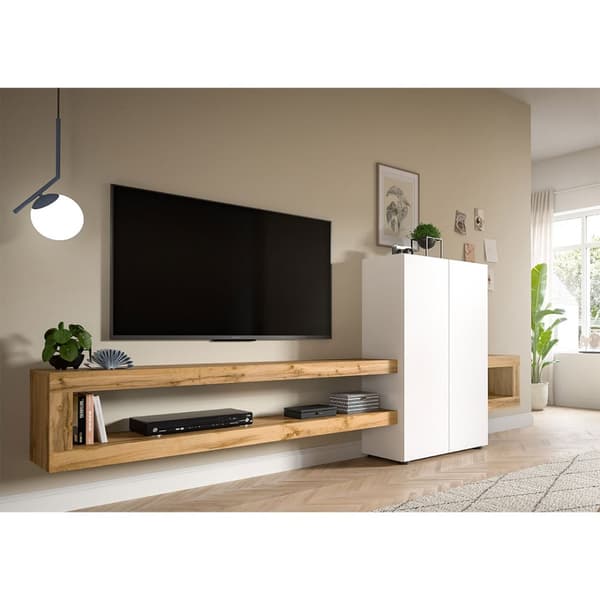 Loft hyllesystem 2 dører 2 rom hvit.