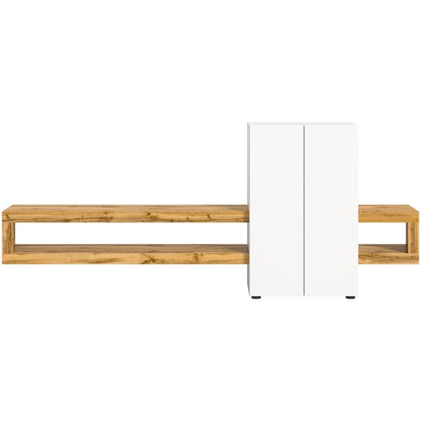 Loft hyllesystem 2 dører 2 rom hvit.