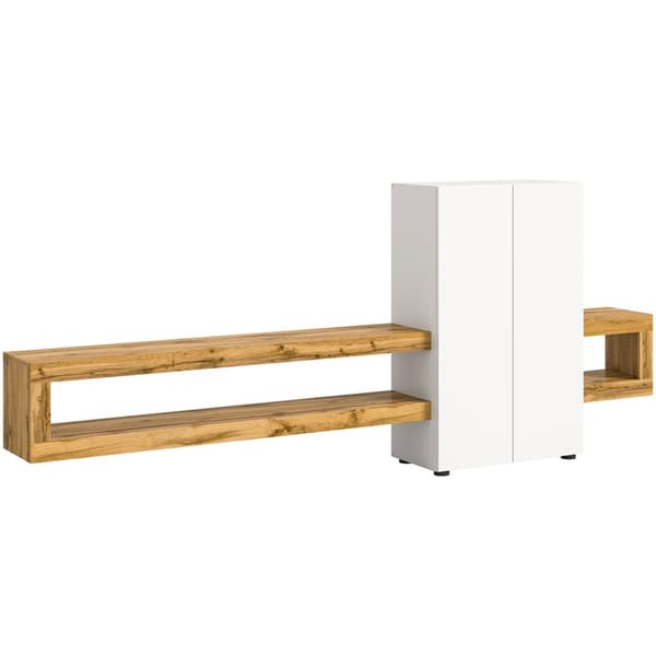 Loft hyllesystem 2 dører 2 rom hvit.