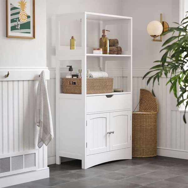 Liten förvaringsenhet med 1 låda, 2 luckor och 2 hyllplan - H122 cm