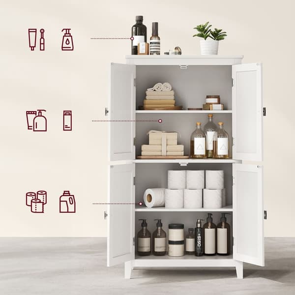 Petit meuble de rangement 4 portes blanc - H110 cm