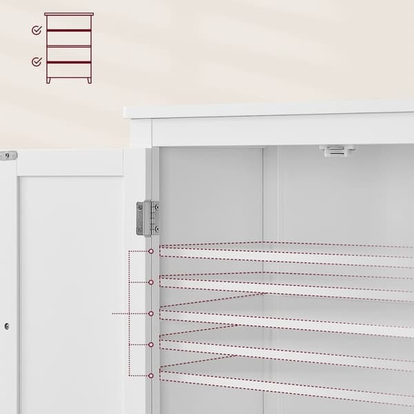 Petit meuble de rangement 4 portes blanc - H110 cm