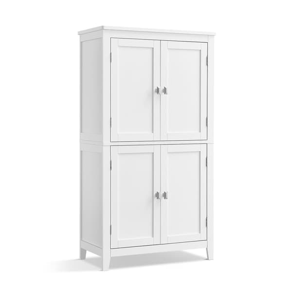 Petit meuble de rangement 4 portes blanc - H110 cm