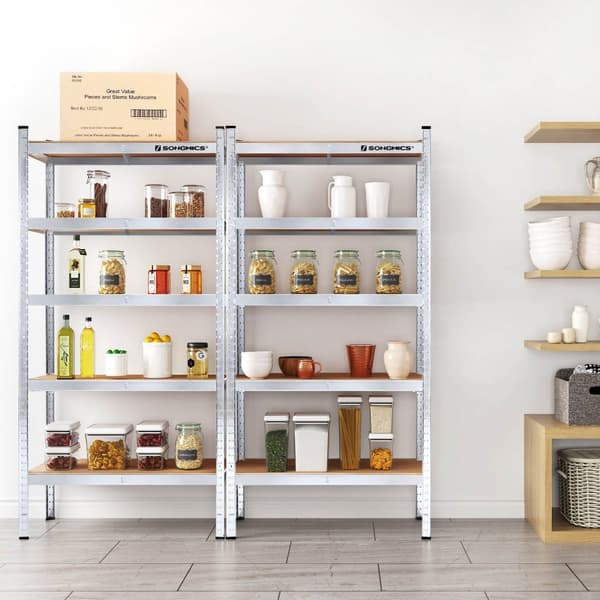 Varastoteline - metallikaappi - 875 kg laakerin kapasiteetti - 180 x 90 x 40 cm - hopea
