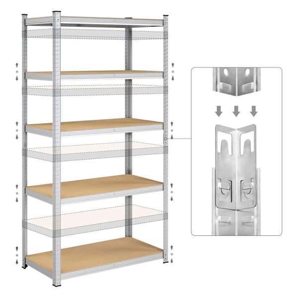 Förvaringsskåp - Uppsättning av 2 - 200 x 100 x 50 cm - till 875 kg - med 5 justerbara hyllor