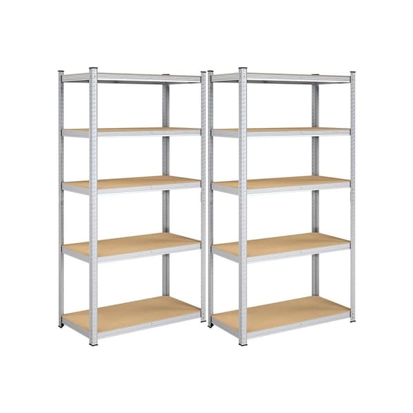 Förvaringsskåp - Uppsättning av 2 - 200 x 100 x 50 cm - till 875 kg - med 5 justerbara hyllor