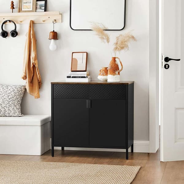 Förvaringsskåp - industriell design - brun/svart