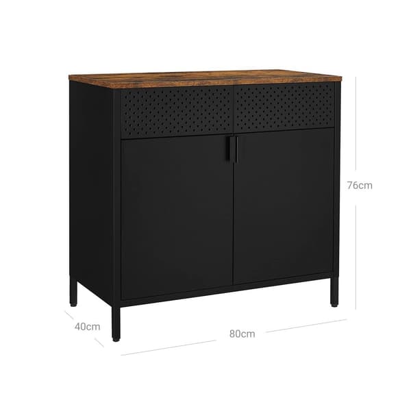 Förvaringsskåp - industriell design - brun/svart