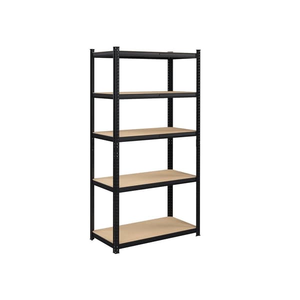Opbevaringsstativ - med 5 justerbare hylder - 180 x 90 x 40 cm - til 875 kg - sort