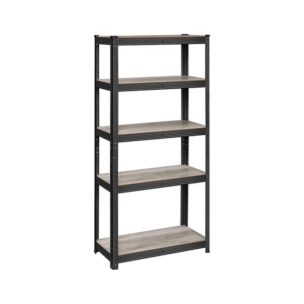 Varastoteline - Kaappi, jossa on 5 hyllyä - 150 x 75 x 30 cm - 400 kg - teollisuus - musta