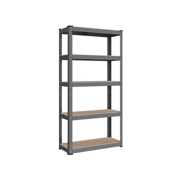 Varastoteline - Kaappi, jossa on 5 hyllyä - 150 x 75 x 30 cm - 400 kg - teollisuus - musta