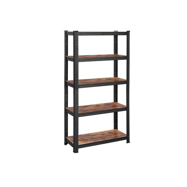 Opbevaringsstativ - Skab med 5 hylder - 150 x 75 x 30 cm - til 400 kg - Industriel - Sort