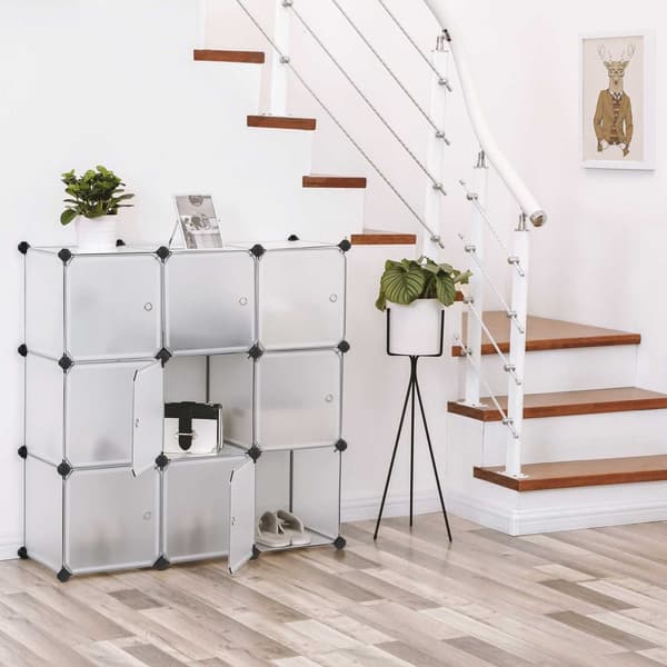 Racking System - 9 terninger - med døre - Garderobe og skostativ - Hvid